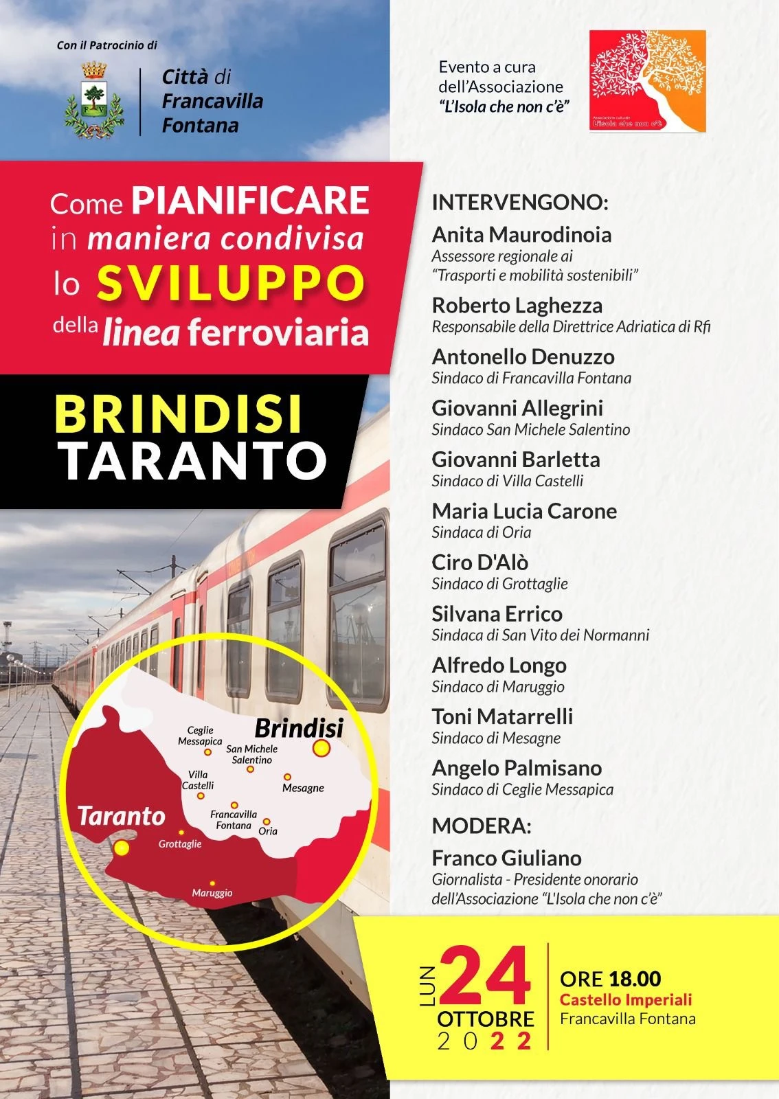 Incontro sul futuro della linea ferroviaria Brindisi – Taranto