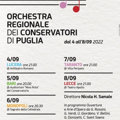 Al via i concerti dellOrchestra Regionale dei Conservatori di Puglia