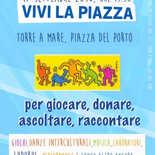 Bari, domani a Torre a Mare l’appuntamento interculturale ‘Vivilapiazza’