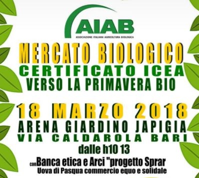 Bari, domenica nell’arena giardino di Japigia il primo appuntamento del ‘Mercato biologico certificato’