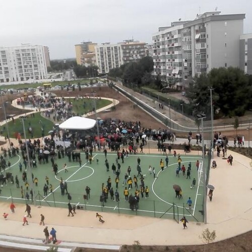 Bari, inaugurato il parco ‘Troisi’: grande festa al quartiere Japigia