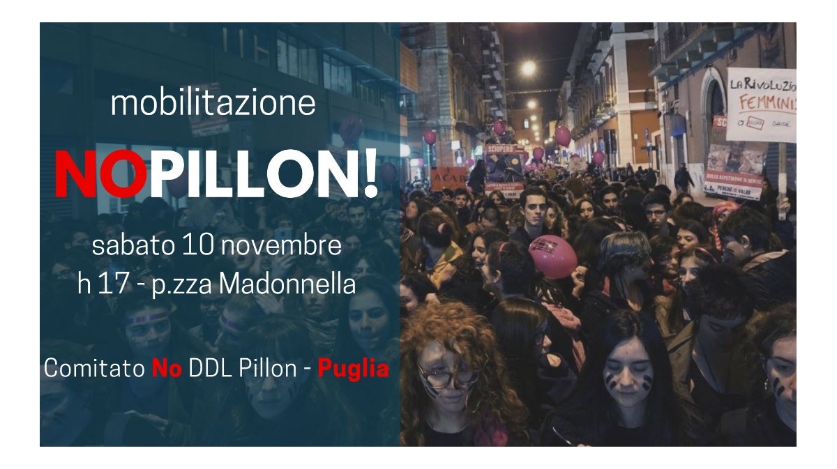 Bari, manifestazione in piazza per chiedere il ritiro del DDL Pillon: ‘Sulle nostre vite decidiamo noi’