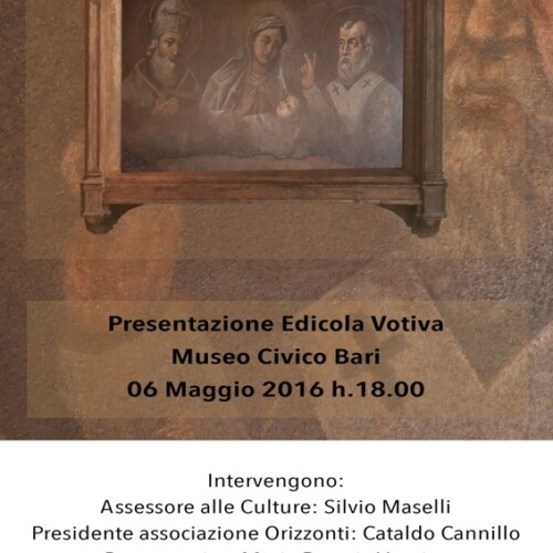 Bari, presentato il restauro dell’edicola votiva al museo civico