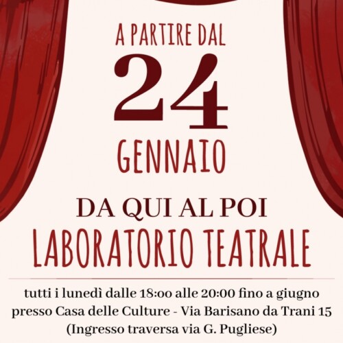 Bari, parte il laboratorio teatrale ‘Dal qui al poi’ nella Casa delle Culture