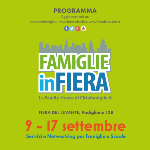 Bari, torna il progetto Famiglie in Fiera: la Friendly House per scuole e famiglie