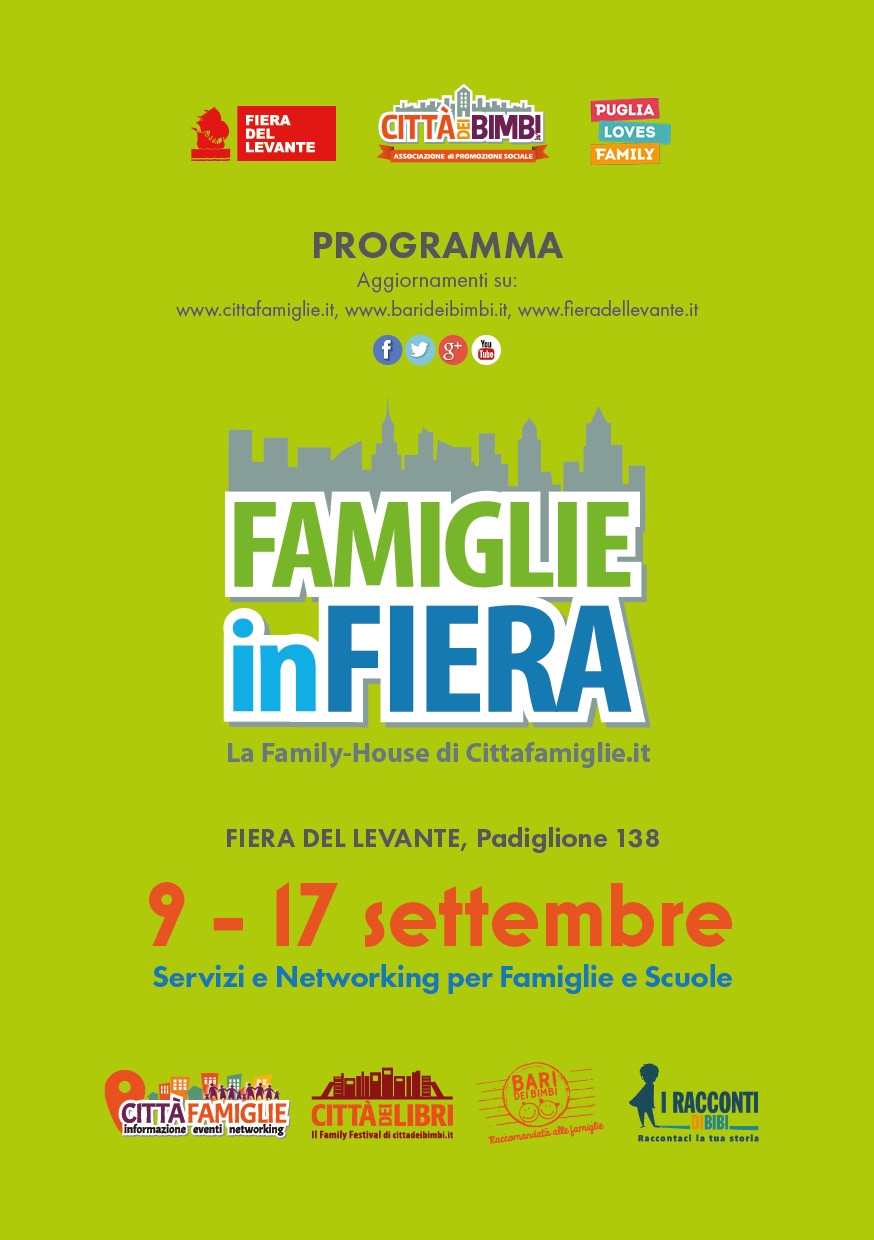 Bari, torna il progetto Famiglie in Fiera: la Friendly House per scuole e famiglie