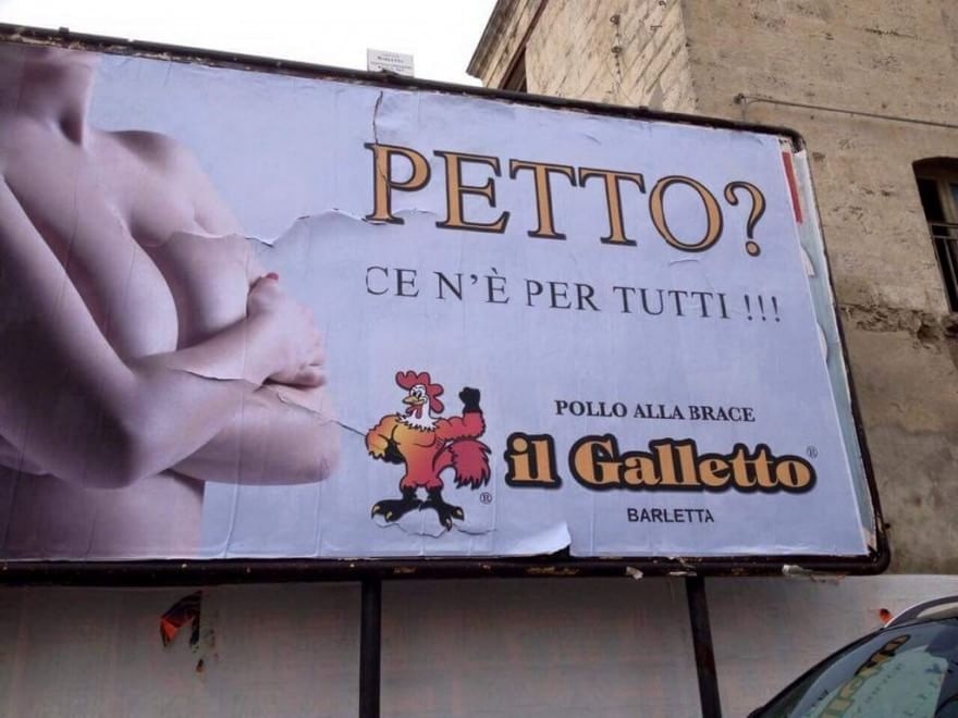 Barletta: rimosso manifesto pubblicitario sessista