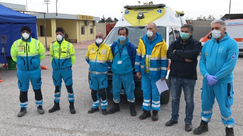 Coronavirus, il cuore grande della Puglia: partita per Brescia una equipe sanitaria delle Misericordie