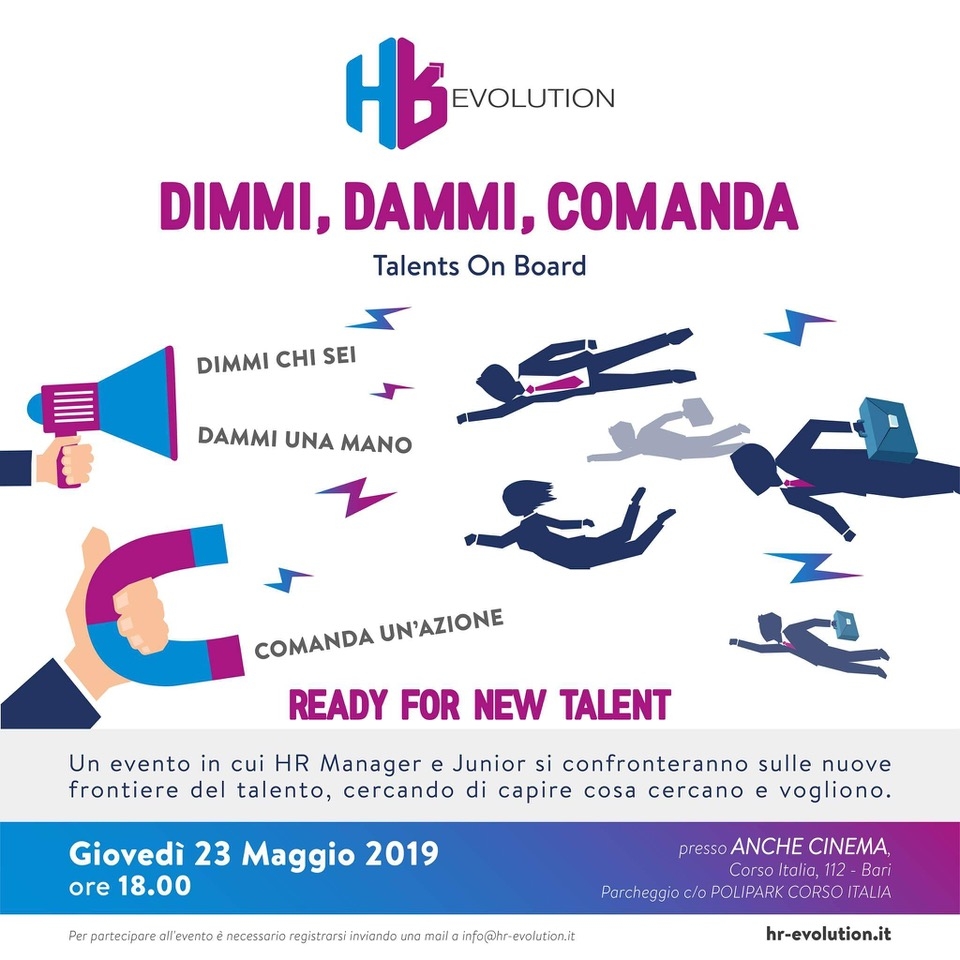 ‘Dimmi, dammi comanda. Talents on board’: a Bari un incontro per esplorare le nuove frontiere del talento