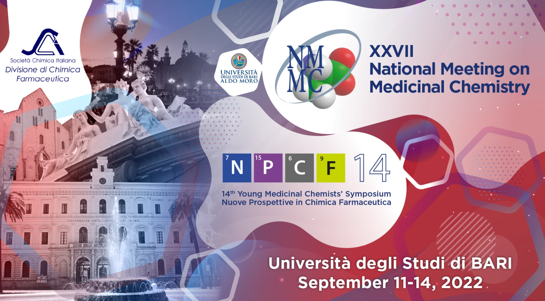 A Bari il 27° Congresso di Chimica Farmaceutica, dall11 al 14 settembre 2022 allUniversità degli Studi Aldo Moro