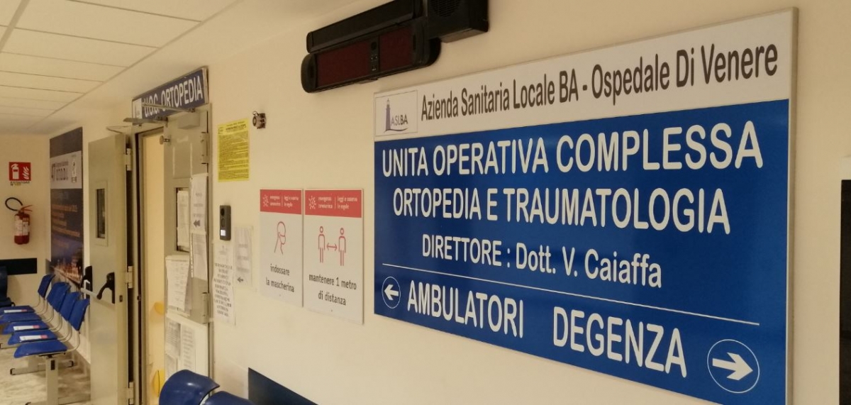 Frattura del collo del femore, intervento entro due giorni: l’ospedale ‘Di Venere’ di Bari è fra i migliori d’Italia