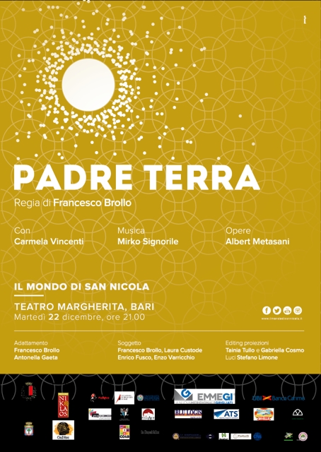 Il Teatro Margherita ospita ‘Padre Terra’, la lettura scenica di Francesco Brollo