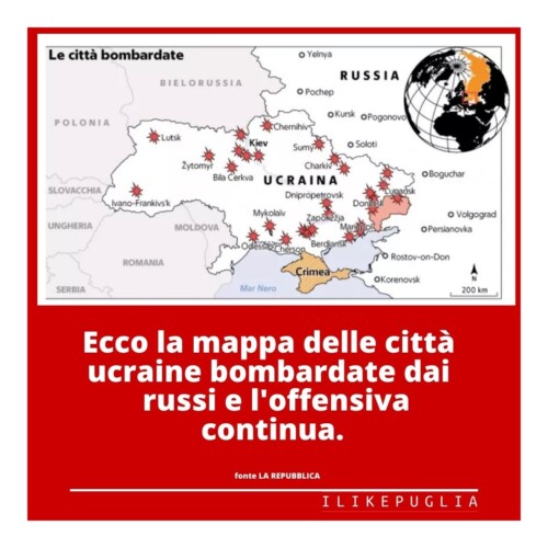 La Russia offende i confini dell’Ucraina e bombarda le sue città strategiche