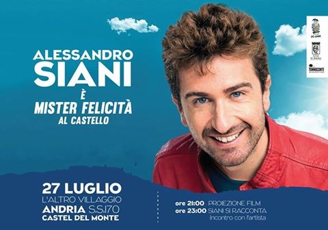 ‘Mister Felicità’ arriva ad Andria: una serata con l’attore comico Alessandro Siani