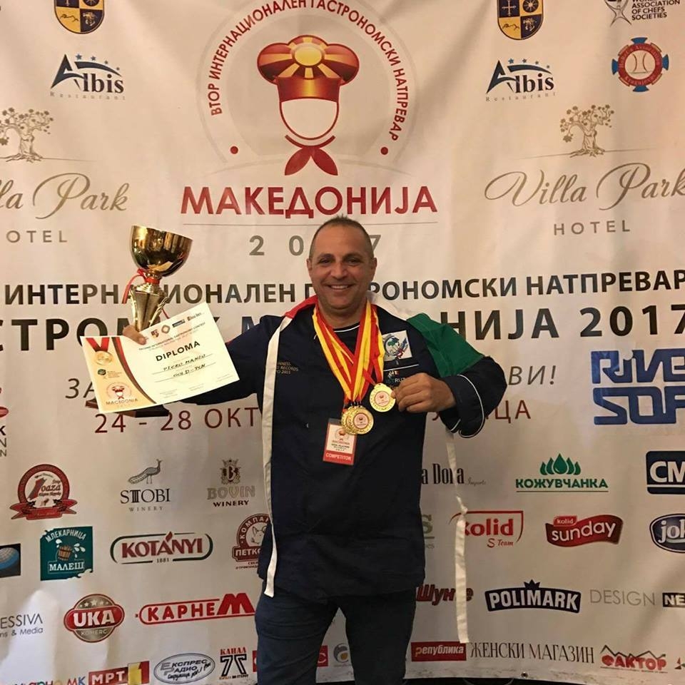 Pizzaiolo pugliese vince tre medaglie d’oro all’Internation gastronomy contest in Macedonia