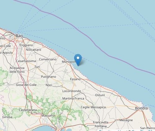 Puglia, terremoto di magnitudo 2.2 nei pressi della costa barese