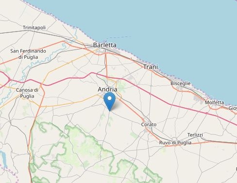 Puglia, terremoto di magnitudo 2.7 registrato a 9 km da Andria