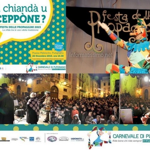 Putignano: con la festa de ‘Le Propaggini’ prende il via il carnevale più lungo d’Europa