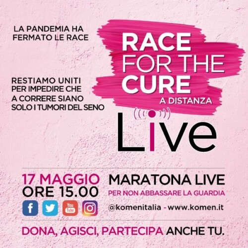 ‘Race for the cure’ a distanza: domenica la maratona live per raccogliere fondi e sconfiggere il tumore al seno