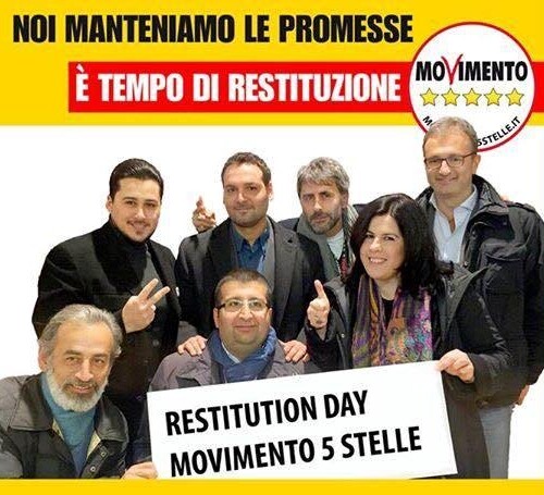‘Restitution day’: il Movimento 5 Stelle Bari restituisce una parte dei compensi istituzionali ai cittadini