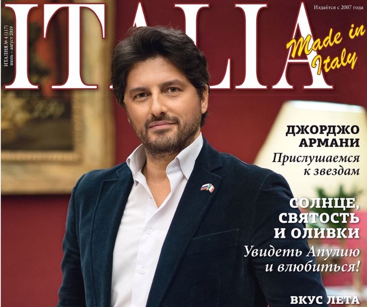Rocky Malatesta (presidente Cesvir) sulla copertina della rivista russa ‘Italia’: ‘Il meglio deve ancora venire’