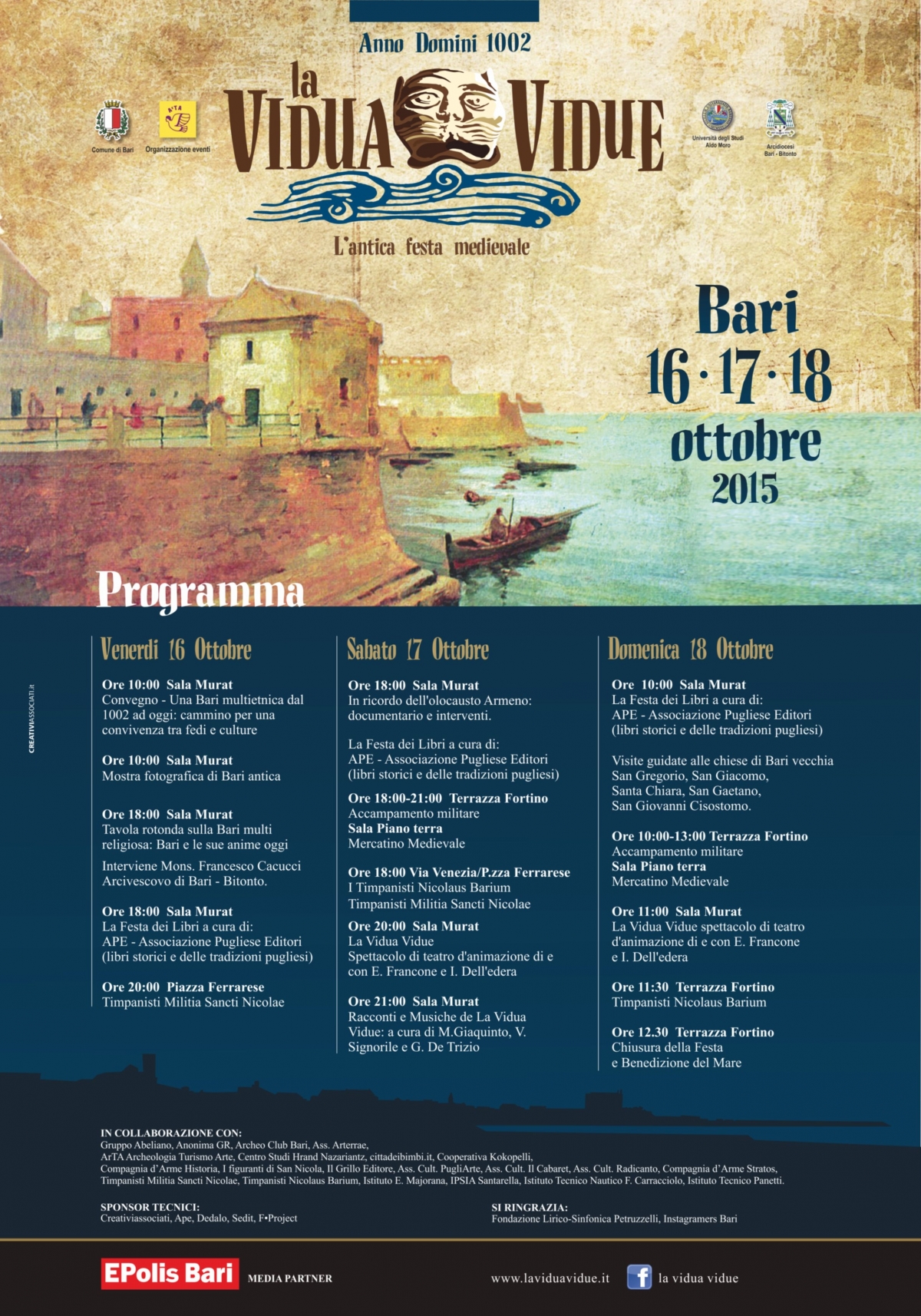 Torna la festa medievale Vidua Vidue: tre giorni di rievocazioni multietniche a Bari