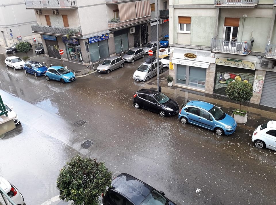 Violento nubifragio su Bari: alberi caduti e allagamenti
