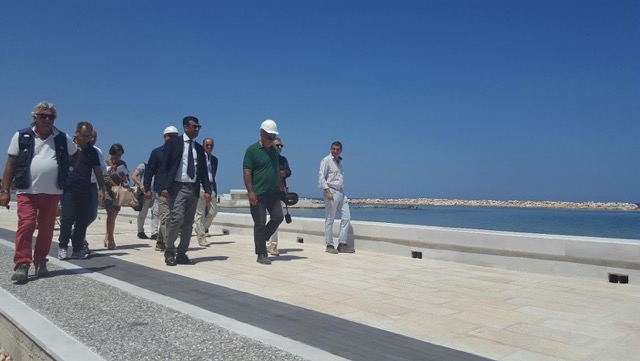 Waterfront San Girolamo, sopralluogo del sindaco Decaro:’Prende forma la piastra a mare, opere al 40%’