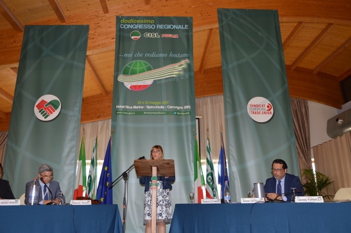 XII Congresso Cisl Puglia, la segretaria Daniela Fumarola: ‘Sviluppo e lavoro temi imprescindibili per la crescita’