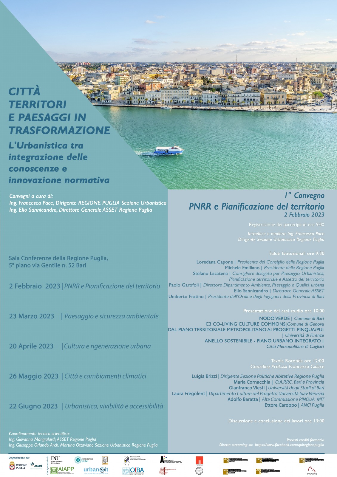 Da febbraio un ciclo di seminari organizzato dalla Regione Puglia sullo sviluppo urbano e le Città attive
