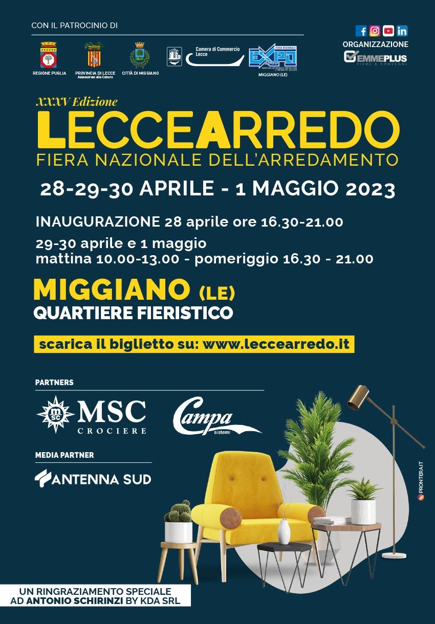 LecceArredo: la XXXV edizione si inaugura venerdì 28 aprile a Miggiano