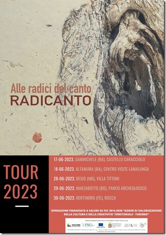 PARTE IL 17 GIUGNO “ALLE RADICI DEL CANTO” IL NUOVO TOUR 2023 DEI RADICANTO
