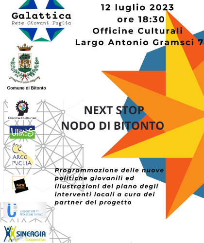 Domani a Bitonto l’inaugurazione del nodo “Galattica – Rete Giovani Puglia”