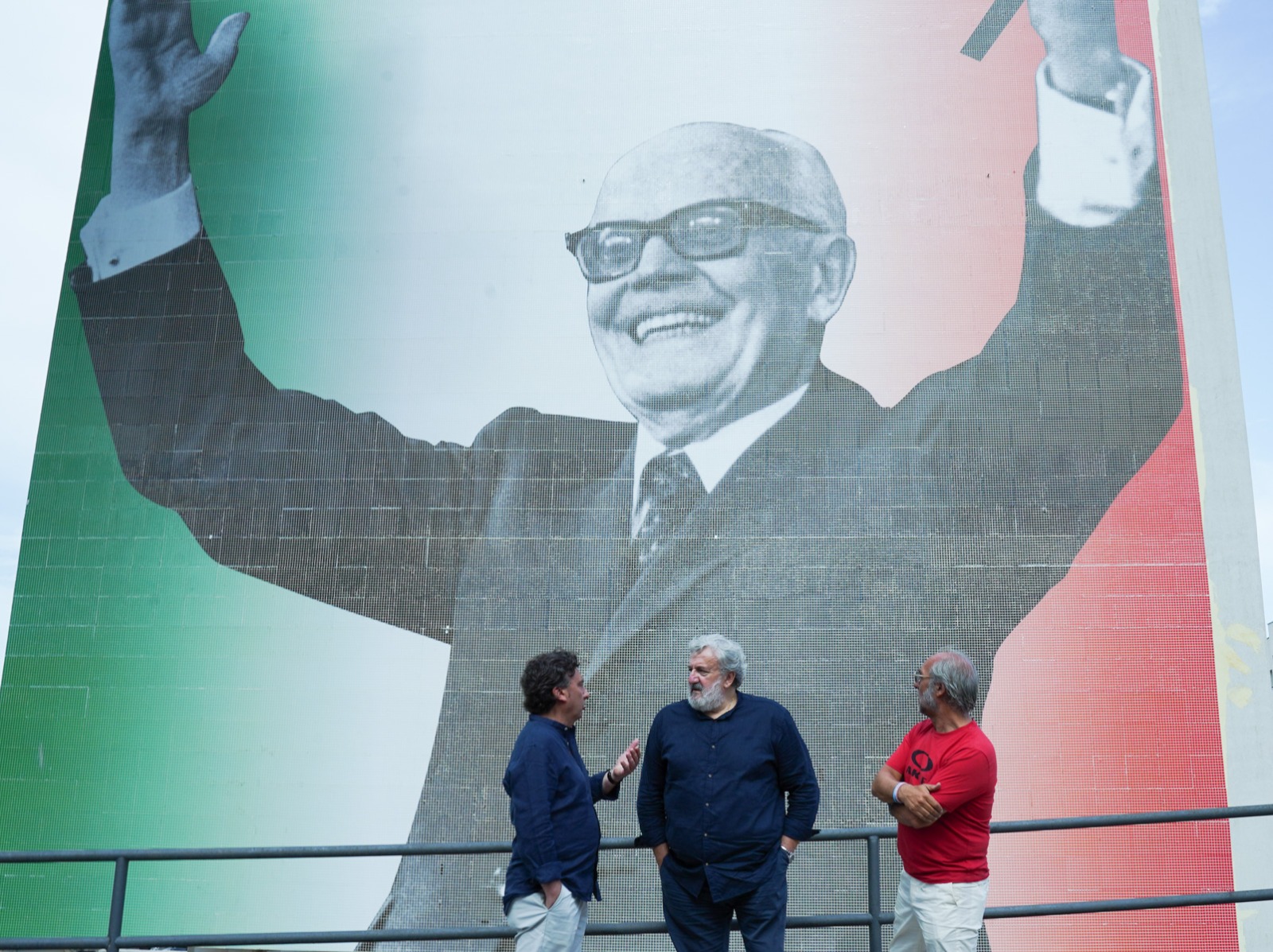 MARTINA FRANCA, EMILIANO E PENTASSUGLIA ALL’INAUGURAZIONE DELLO SMART WALL DEDICATO A PERTINI