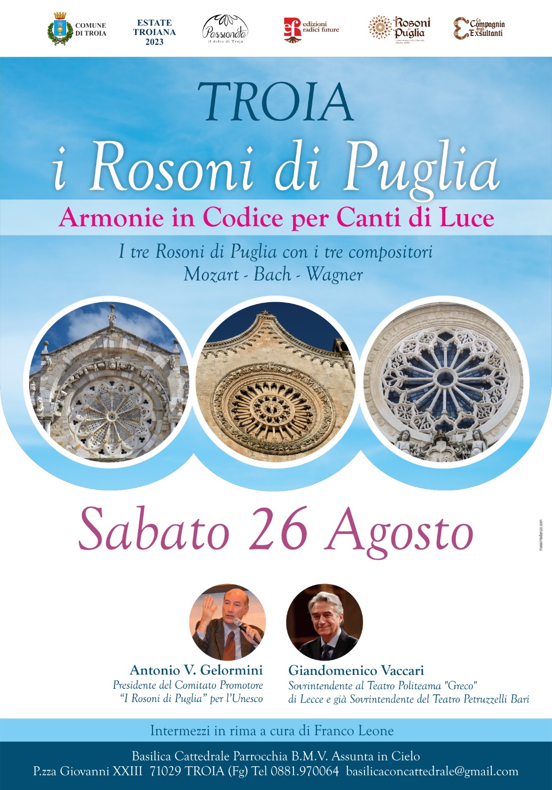 A Troia la serata dal titolo “Armonia in Codice per Canti di Luce”