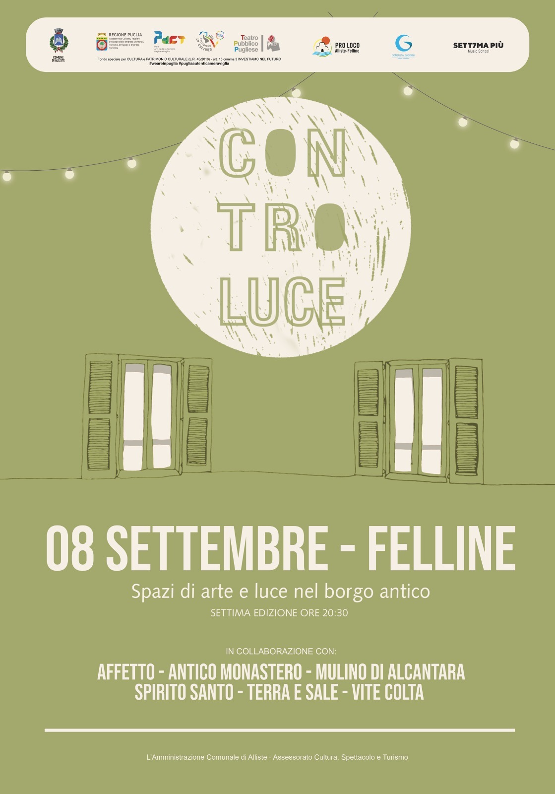 Controluce: venerdì 8 settembre a Felline torna l’evento più luminoso dell’anno
