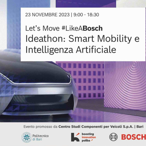 BINP e il Gruppo Bosch insieme il 23 novembre 2023 per l’ideathon su AI e IoT applicati alla smart mobility