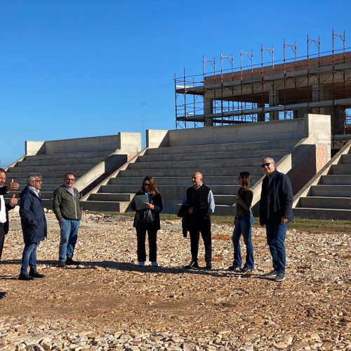 BARI, SOPRALLUOGO DELL’ASSESSORE PETRUZZELLI SUL CANTIERE PER IL NUOVO STADIO DEL RUGBY E DEL FOOTBALL AMERICANO A CATINO