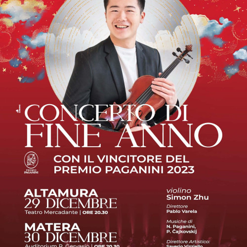 L’ORCHESTRA SINFONICA DI MATERA E IL PREMIO PAGANINI 2023 SIMON ZHU AD ALTAMURA E MATERA PER IL CONCERTO DI FINE ANNO