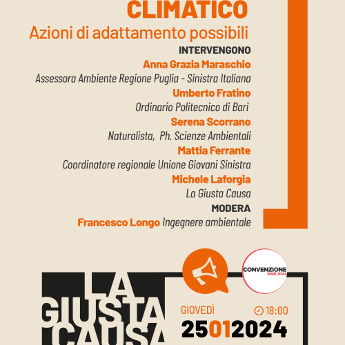 LA GIUSTA CAUSA e “La città nel cambiamento climatico”