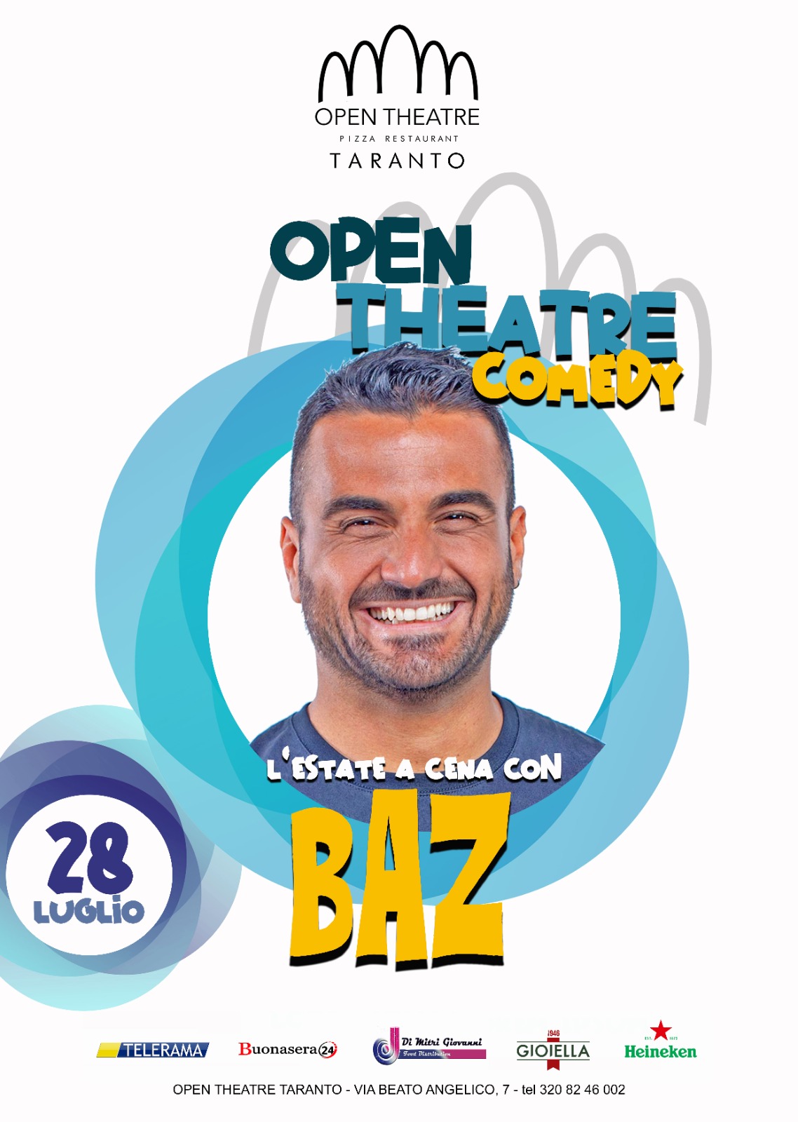 “BAZ LIVE 2025” Lunedì 28 Luglio Open Theatre Comedy – Talsano