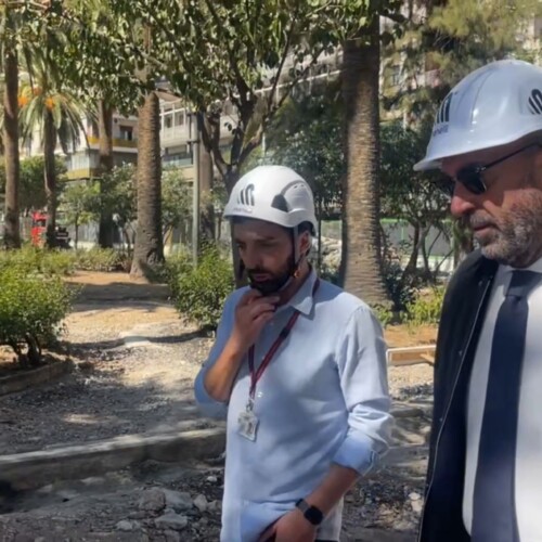 BARI, CANTIERE DI RIQUALIFICAZIONE DI PIAZZA MORO IL SOPRALLUOGO DEL SINDACO