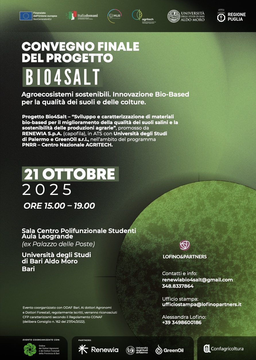 AGROSISTEMI SOSTENIBILI. INNOVAZIONE BIO-BASED PER LA QUALITÀ DEI SUOLI E DELLE COLTURE