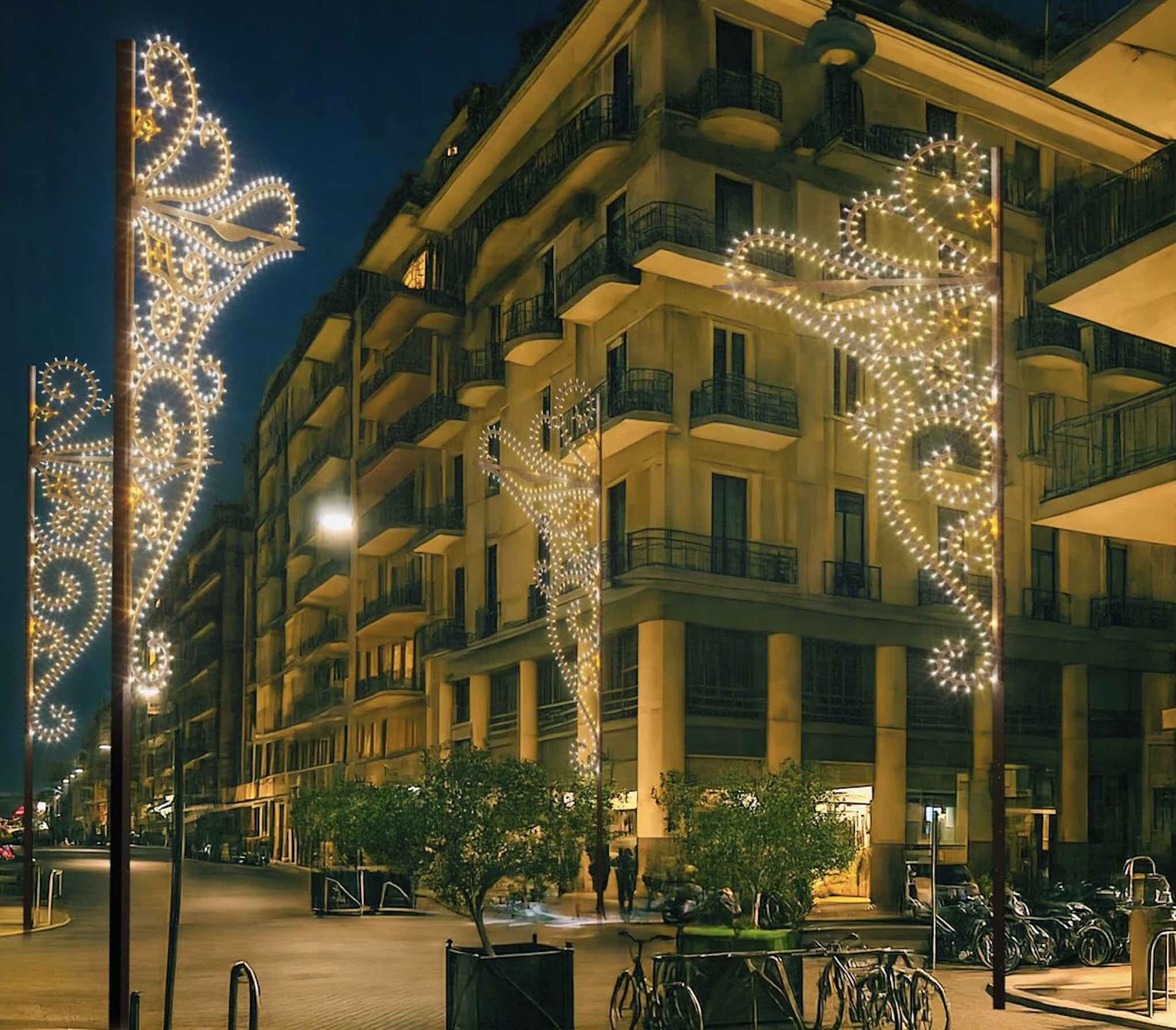 BARI, AL VIA STASERA LE OPERAZIONI DI ALLESTIMENTO DELLE INSTALLAZIONI LUMINOSE IN VIA ARGIRO