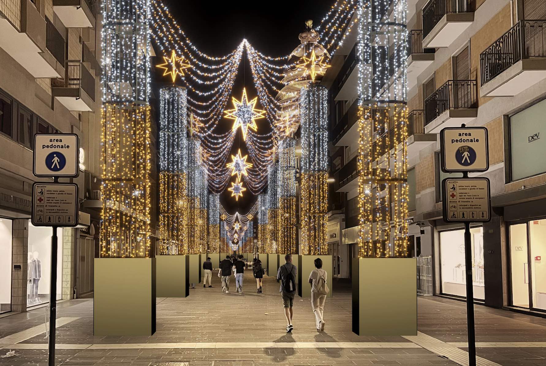 BARI, AL VIA STASERA LE OPERAZIONI DI ALLESTIMENTO DELLE INSTALLAZIONI LUMINOSE IN VIA ARGIRO
