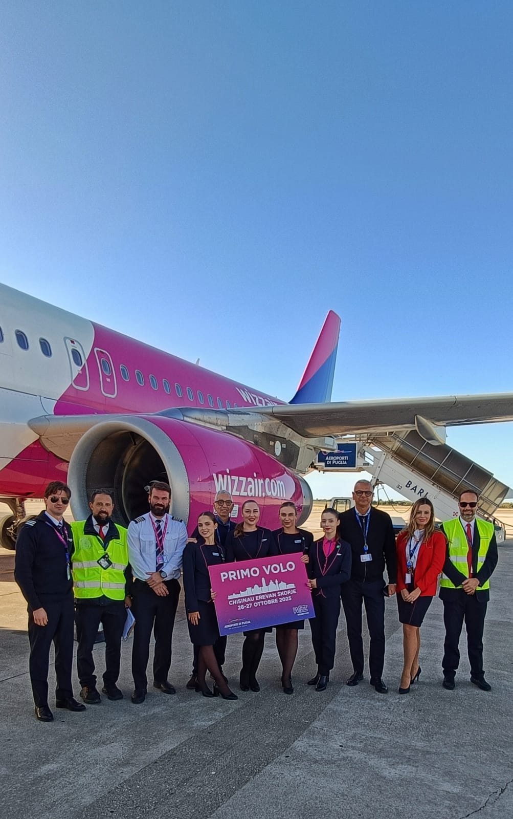 WIZZ AIR E AEROPORTI DI PUGLIA HANNO INAUGURATO TRE NUOVE ROTTE INTERNAZIONALI DALLA CAPITALE PUGLIESE VERSO L’EST