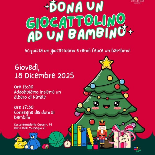 Dona un giocattolino ad un bambino: al via la raccolta solidale nella sede del Municipio II