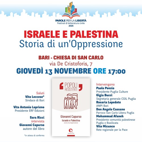 Presentazione quaderno “Israele e Palestina – Storia di un’Oppressione”
