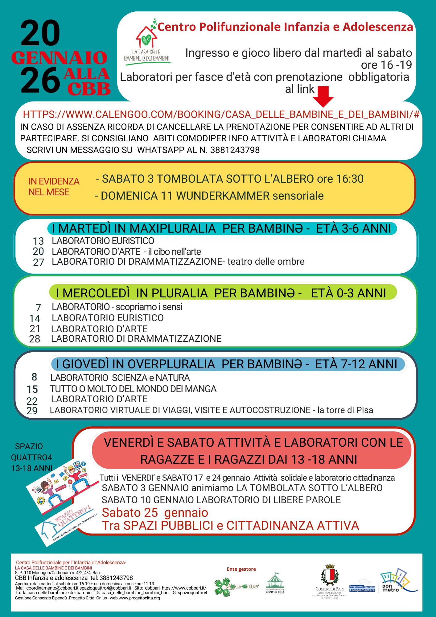 Al via la nuova programmazione quadriennale delle attività 2026/2029 della "Casa dei bambini e delle bambine"