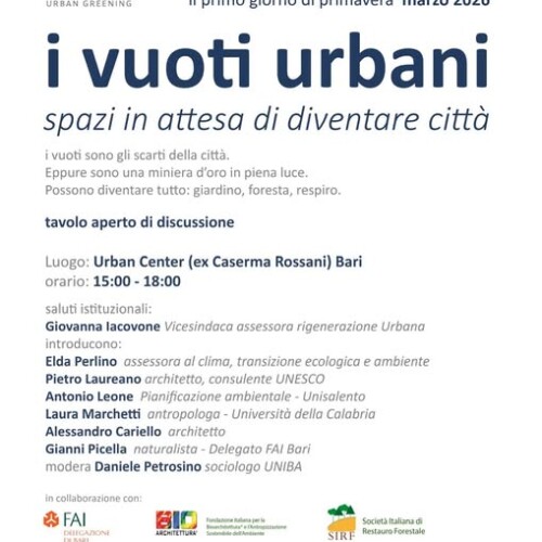 “I vuoti urbani, spazi in attesa di diventare città”: il 21 marzo l’incontro all’Urban Center